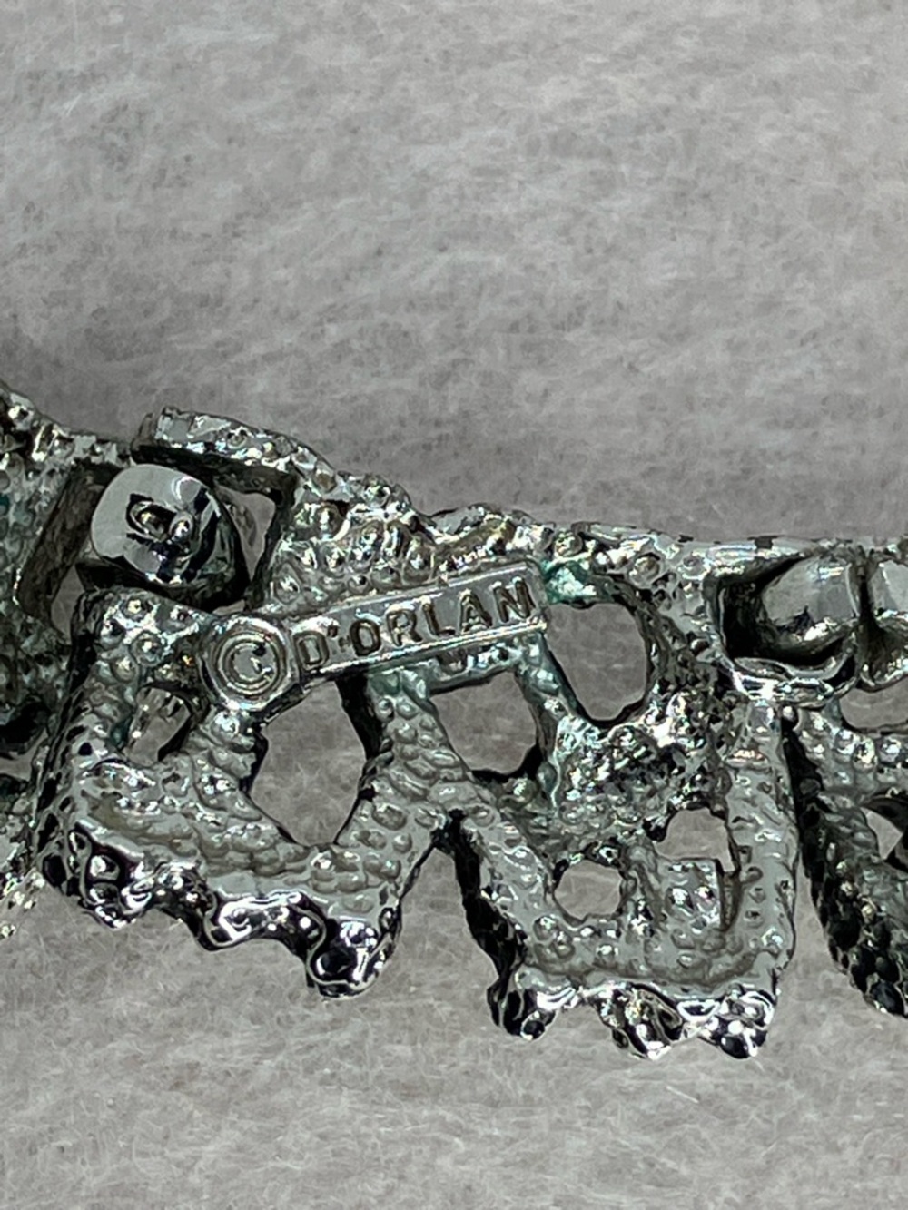 Vtg D’orlan Brutalist Abstract Modernist Blue Stone Silver Tone Collar Necklace - Picture 9 of 15